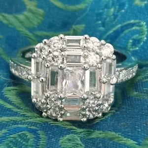 925 sterling silver and white zircon ring